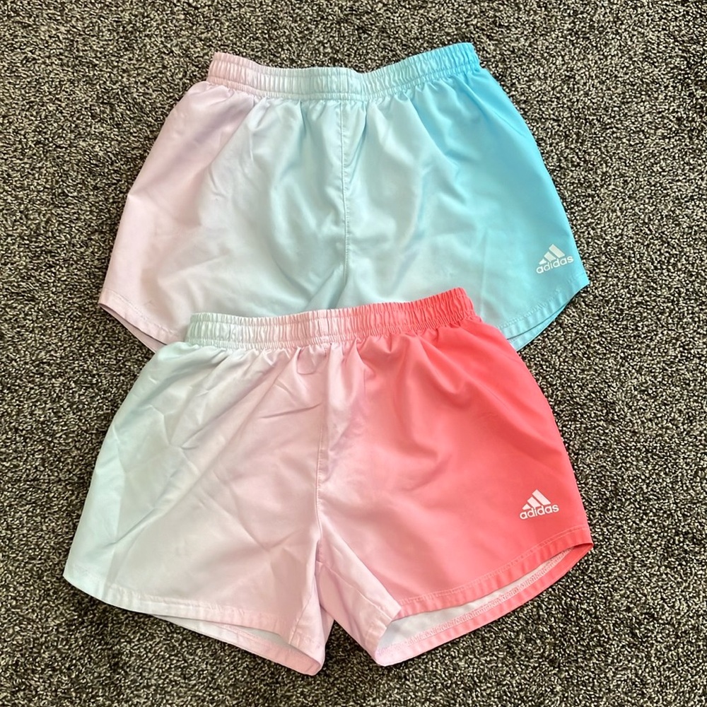 Two pair adidas sports shorts